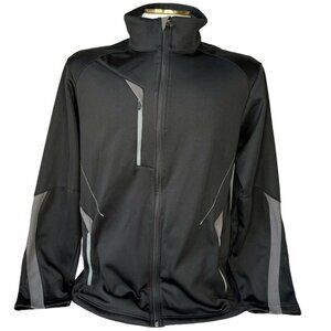 North End Sport Mens Zip Front Jacket Black Fleece Lined Zippers Size Large